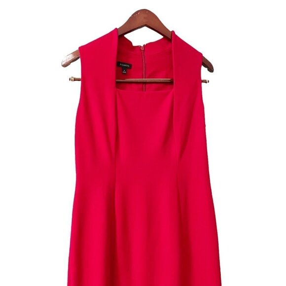 Talbots Red Sleeveless Classic Career Sheath Dress Women's Size 6 Square Neck - Picture 2 of 8